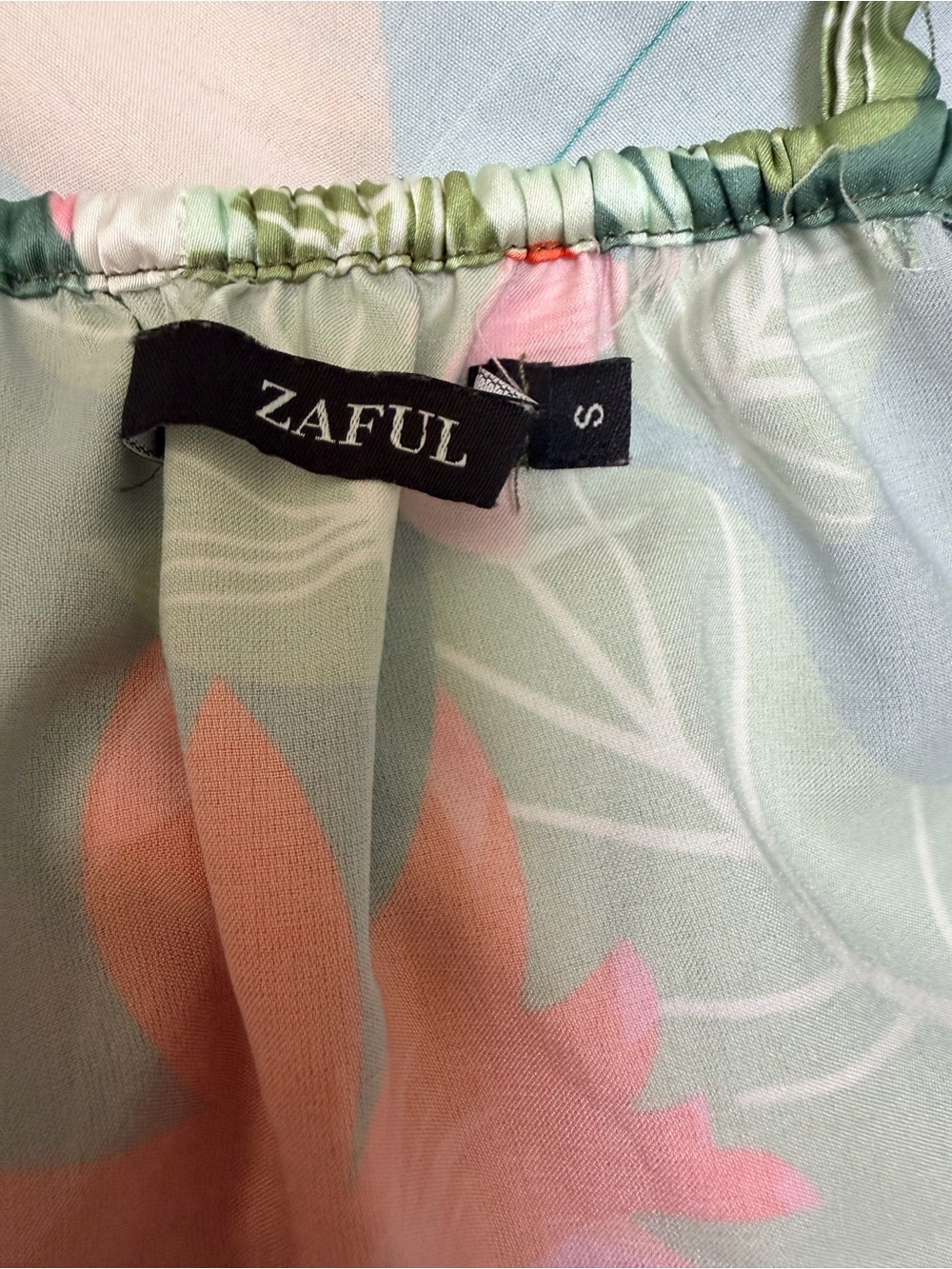 Beachy Green Tropical Floral Cutout Swim Romper with Pink Accents - Picture 4 of 9